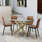 Vintage Design Küchen- oder Wohnzimmerstuhl aus Stahl und Kunstleder 2 Stück - Rekko Viadurini