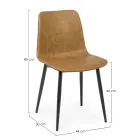 Vintage Design Küchen- oder Wohnzimmerstuhl aus Stahl und Kunstleder 2 Stück - Rekko Viadurini