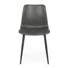 Vintage Design Küchen- oder Wohnzimmerstuhl aus Stahl und Kunstleder 2 Stück - Rekko Viadurini