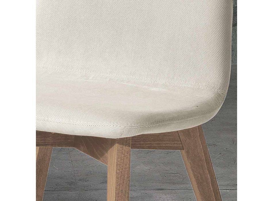 Design-Küchenstuhl aus Holz und Stoff, hergestellt in Italien, Egizia Viadurini