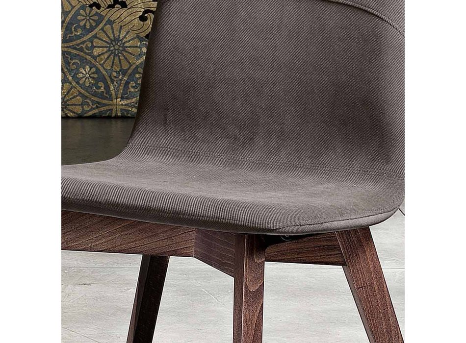 Design-Küchenstuhl aus Holz und Stoff, hergestellt in Italien, Egizia Viadurini