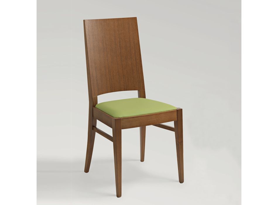 Küchenstuhl aus Buchenholz und Sitzfläche aus Kunstleder - Florent Viadurini