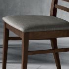 Küchenstuhl aus Holz und Sitz aus italienischem Designstoff - Jeanine Viadurini