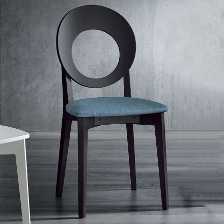 Küchenstuhl aus Holz und Stoff Modernes Design Made in Italy - Marrine Viadurini