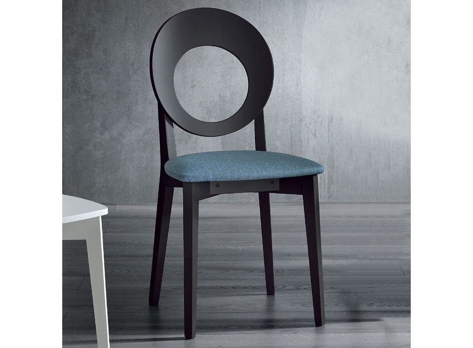 Küchenstuhl aus Holz und Stoff Modernes Design Made in Italy - Marrine Viadurini