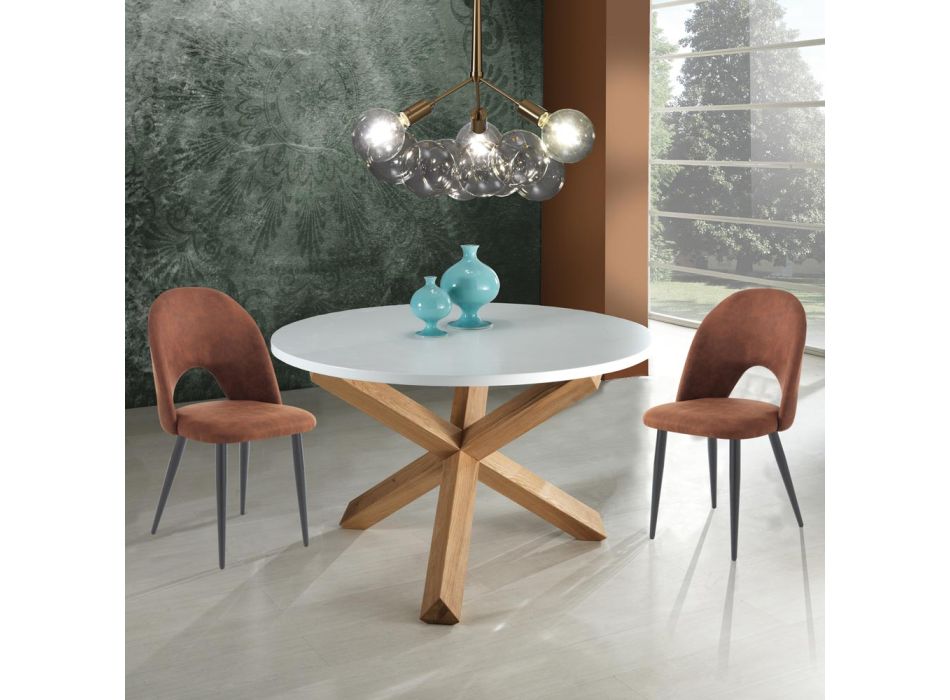 Küchenstuhl aus Kunstleder in gealterter Optik 4 Stück - Renetta Viadurini