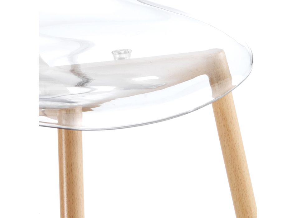 Küchenstuhl aus transparentem Polycarbonat und Stahl 4 Stück - Zadina Viadurini