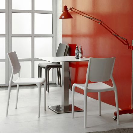 Küchenstuhl aus farbigem Technopolymer Made in Italy 6 Stück - Ivonne Viadurini