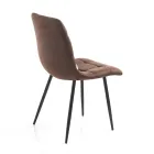 Stoffküchenstuhl mit schwarzen Metallbeinen 4 Stück - Hellblau Viadurini