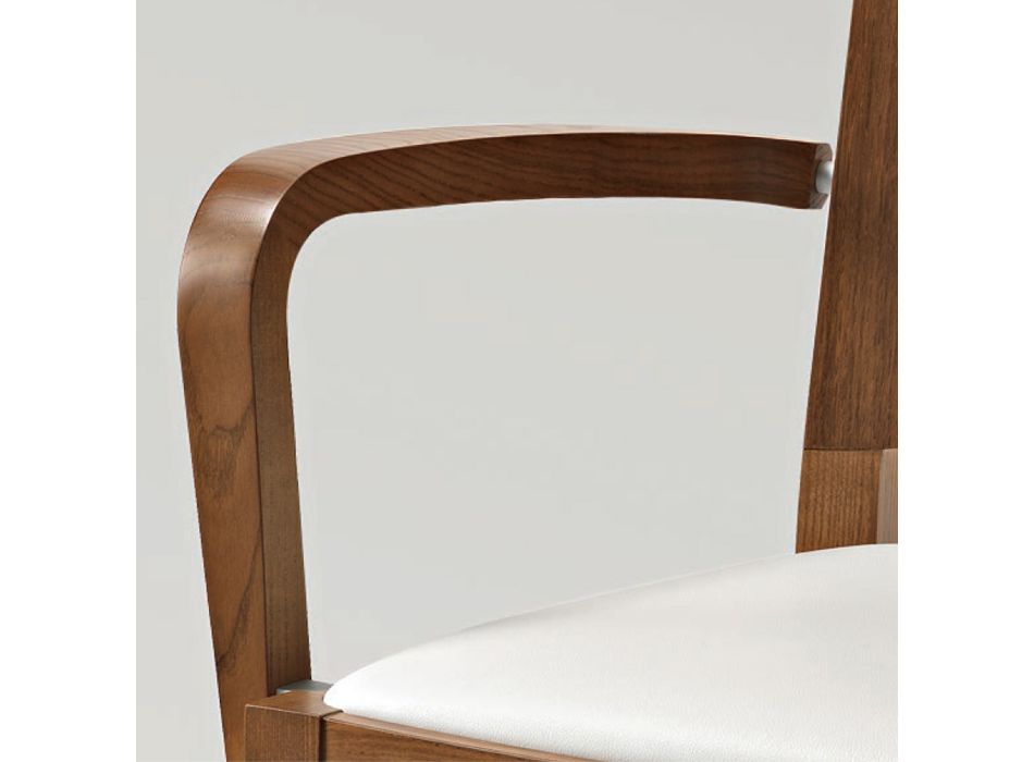 Küchenstuhl aus Buchenholz Kunstledersitz mit Armlehnen - Florent Viadurini