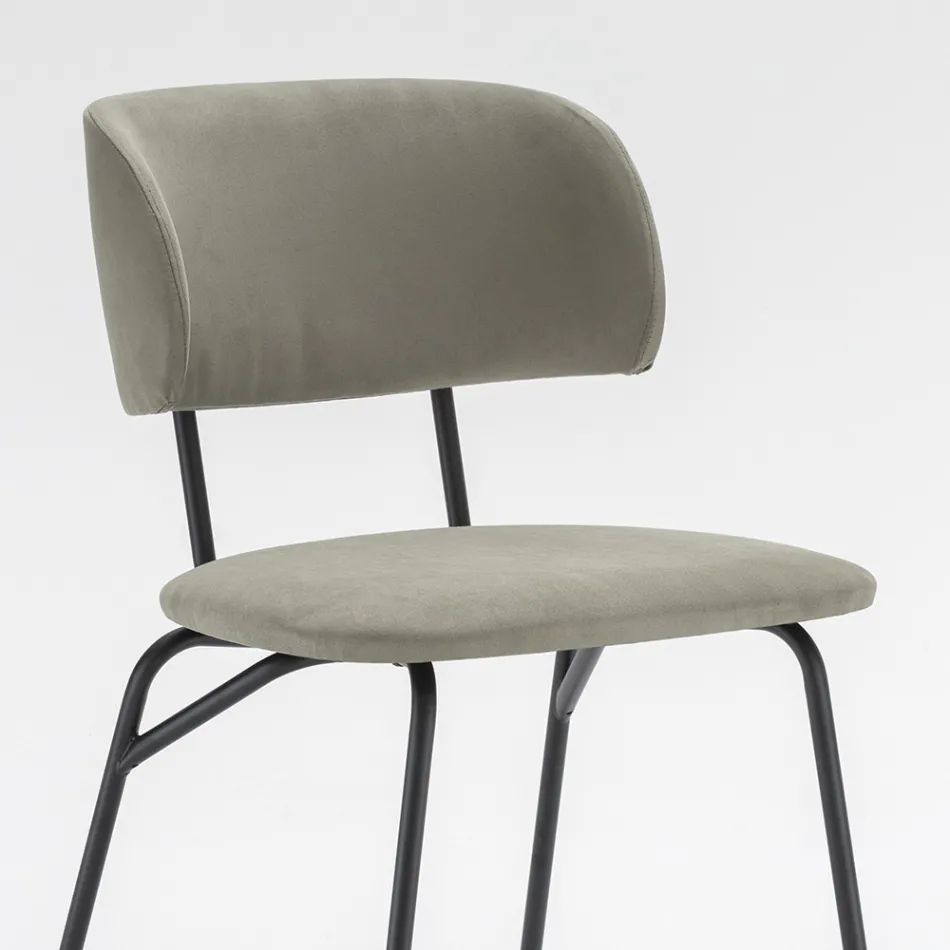 Küchenstuhl gepolstert mit Mikrofaser Made in Italy, 2 Stück - Rebecca Viadurini