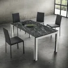 Mit Stoff gepolsterter Küchenstuhl, hergestellt in Italien, 2 Stück – Mawi Viadurini