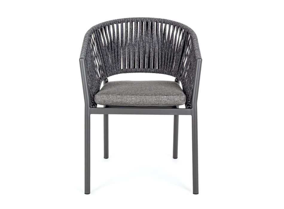 Stapelbarer Outdoor-Stuhl mit Stoffsitz, Homemotion 4-teilig - Aleandro Viadurini