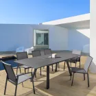 Stapelbarer Outdoor-Stuhl aus Aluminium und Textilene, Homemotion 4 Stück - Serge Viadurini