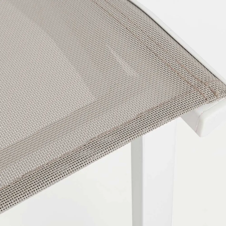 Stapelbarer Outdoor-Stuhl aus Aluminium und Textilene, Homemotion 4 Stück - Serge Viadurini