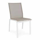 Stapelbarer Outdoor-Stuhl aus Aluminium und Textilene Homemotion, 4 Stück - Serge Viadurini