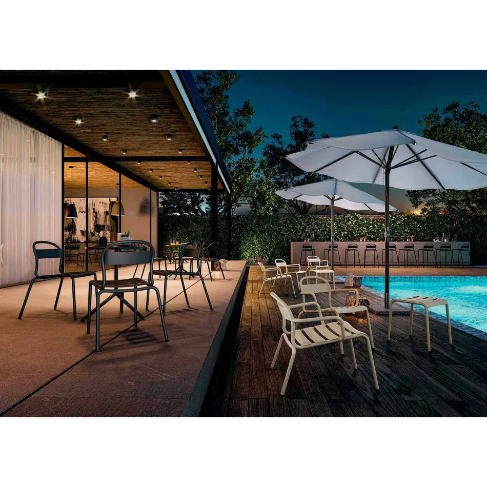 Stapelbarer Aluminiumstuhl im Freien Hergestellt in Italien, 2 Stück - Shyla Viadurini