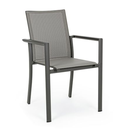 Stapelbarer Outdoor-Stuhl aus lackiertem Aluminium, Homemotion, 4 Stück - Vicki Viadurini