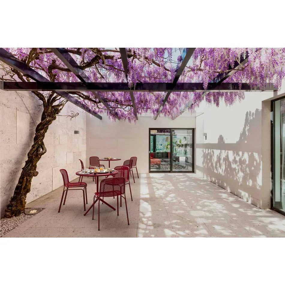 Stapelbarer Metallstuhl im Freien Hergestellt in Italien, 4 Stück - Prunella Viadurini