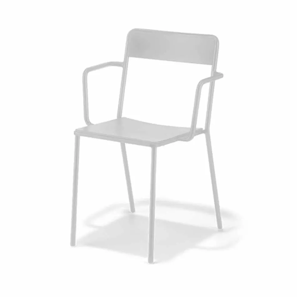 Stapelbarer Metallstuhl im Freien Hergestellt in Italien, 4 Stück - Xylia Viadurini