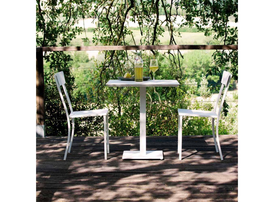 Stapelbarer Gartenstuhl aus lackiertem Metall Made in Italy, 4 Stück - Tüll Viadurini