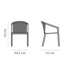 Outdoor-Aluminiumstuhl mit oder ohne Kissen, hohe Qualität, 4 Stück – Filomena Viadurini