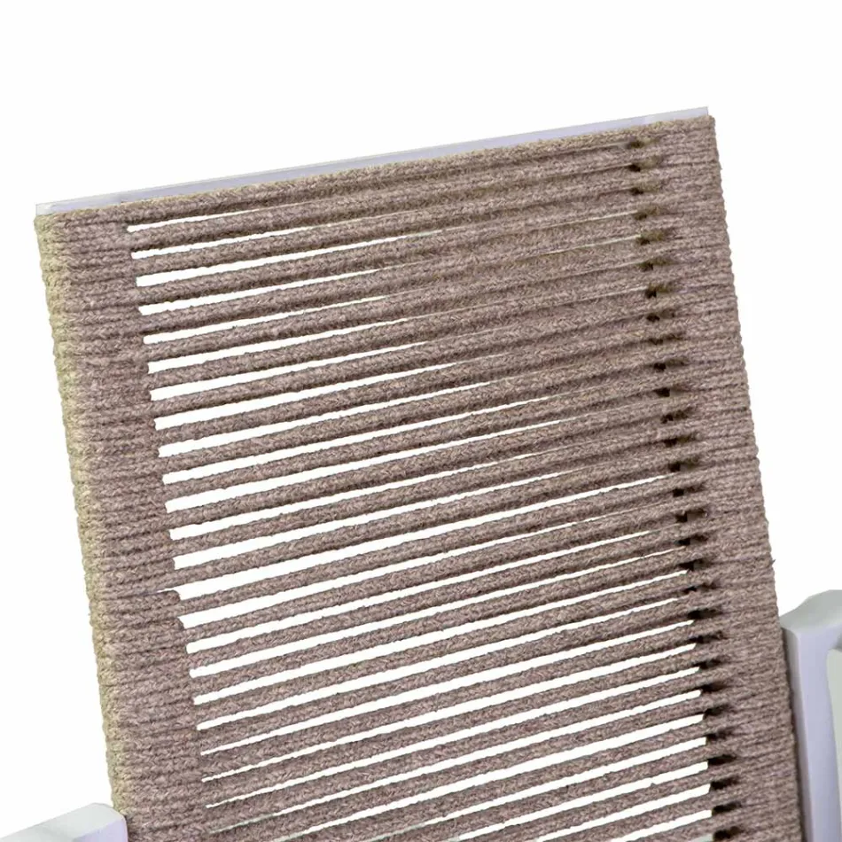 Außenstuhl aus Aluminium, Sitz und Rückenlehne aus Seil - Detail Viadurini