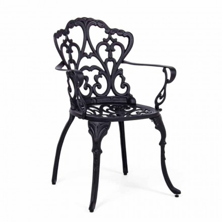 Außenstuhl aus matt lackiertem Aluminium, 2 Stück - Casiro Viadurini