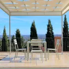 Outdoor-Stuhl aus perlweiß lackiertem Eisen Made in Italy 4 Stück - Bernie Viadurini