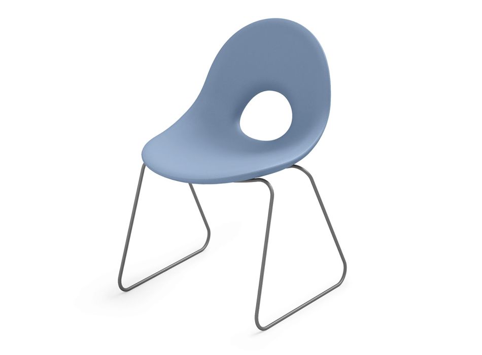 Outdoor-Stuhl aus Polyethylen und Eisenbasis Made in Italy 2 Stück - Ashley Viadurini