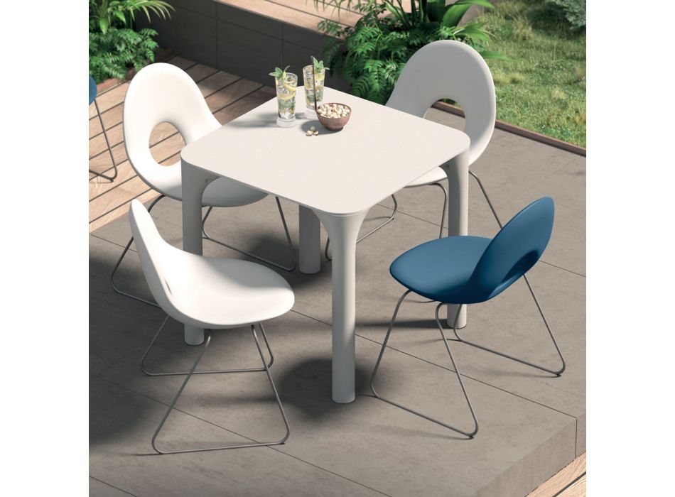 Outdoor-Stuhl aus Polyethylen und Eisenbasis Made in Italy 2 Stück - Ashley Viadurini