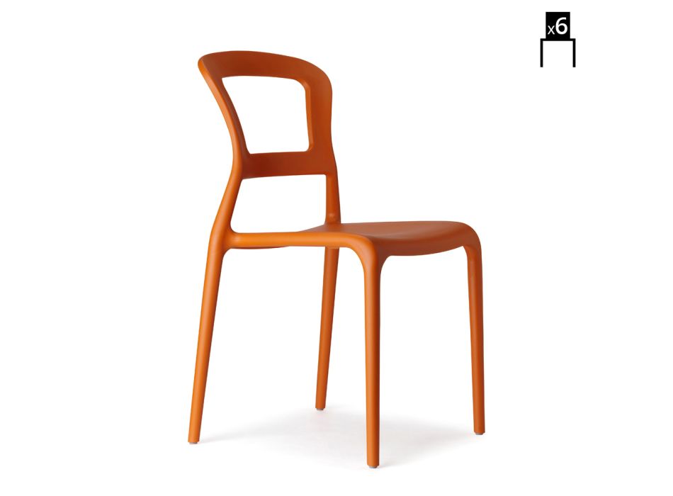 Outdoor-Stuhl aus Technopolymer Made in Italy 6-teilig - Piperita Viadurini