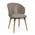 Tortora Outdoor Stuhl aus Holz, Aluminium und Homemotion Stoff - Luana