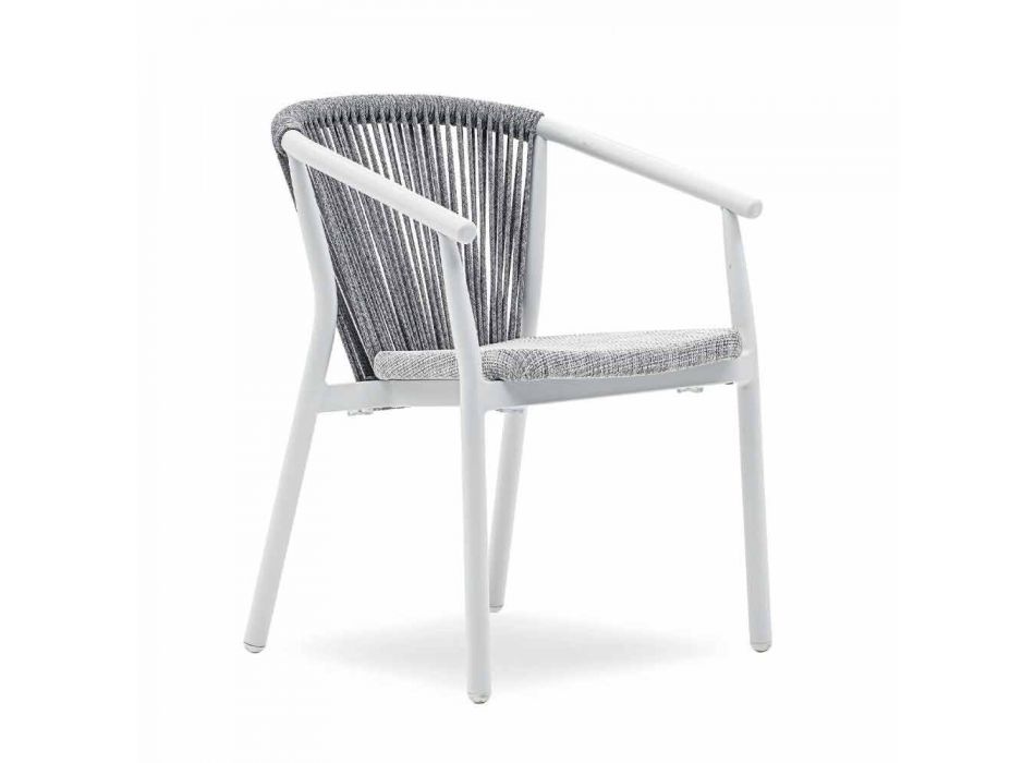 Stapelbarer Gartenstuhl aus Aluminium und technischem Stoff - Smart By Varaschin Viadurini