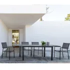 Stapelbarer Gartenstuhl aus Aluminium und Textilene, modernes Design – Franz Viadurini