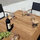 Stapelbarer Gartenstuhl aus anthrazitgrauem Aluminium und Teak - Aidan Viadurini