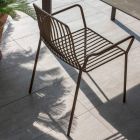 Stapelbarer Gartenstuhl aus Metall Made in Italy 2 Stück - Giuliana Viadurini