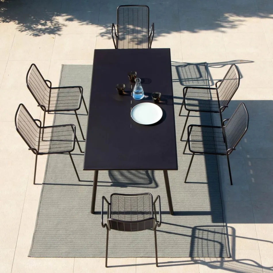 Stapelbarer Gartenstuhl aus verzinktem Metall Made in Italy 4 Stück - Vikas Viadurini