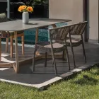 Gartenstuhl aus Aluminium und Seilgeflecht - Algedi Viadurini
