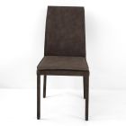 Indoor-Stuhl mit hoher Rückenlehne aus Kunstleder Made in Italy - Cleto Viadurini