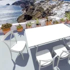 Stapelbarer Stuhl für den Innen- und Außenbereich aus verstärktem Harz mit Glasfaser – Naira Viadurini