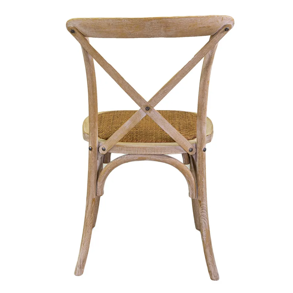 Stapelbarer Innenstuhl aus Ulmenholz - Barriera Viadurini