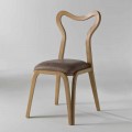 Esszimmer Stuhl aus Holz und Leder in modernem Design, 41x46cm, Carol