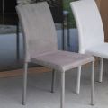 Esszimmerstuhl aus Metall mit farbigem Econabuk bezogen, 4 Stück - Anita
