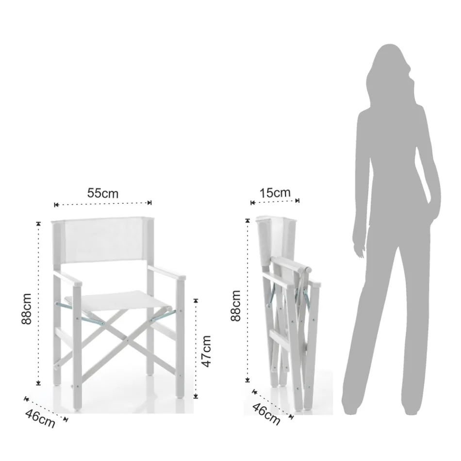Klappbarer Regiestuhl aus Aluminium und Textilene – Fluoro Viadurini