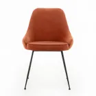 Wohnzimmerstuhl mit Sitz aus Mikrofaserstoff in verschiedenen Farben – Sandelholz Viadurini