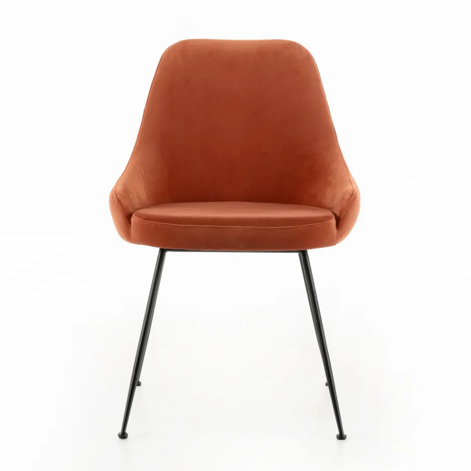 Wohnzimmerstuhl mit Sitz aus Mikrofaserstoff in verschiedenen Farben – Sandelholz Viadurini