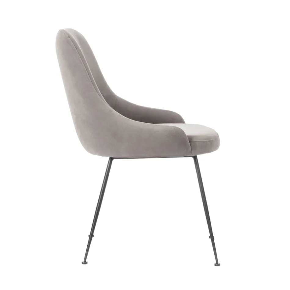 Wohnzimmerstuhl mit Sitz aus Mikrofaserstoff in verschiedenen Farben – Sandelholz Viadurini