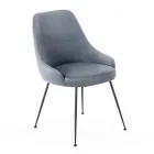 Wohnzimmerstuhl mit Sitz aus Mikrofaserstoff in verschiedenen Farben – Sandelholz Viadurini