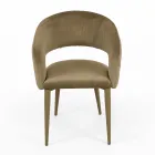 Wohnzimmerstuhl mit Samt-Sitzseil-Finish, hergestellt in Italien – Savignano Viadurini